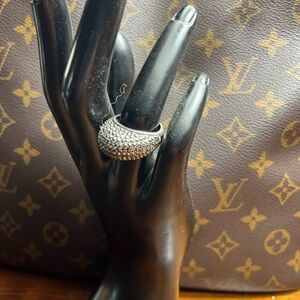 Dazzling sterling Silver marcasite  Crystal Ring